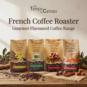 Le Temps Des Cerises Chicchi di Caffè Arabica al Gusto di Macaron al Pistacchio 900g (31.7 Oz) Tostatura Media Certificato IFS Caffè Premium - Product Image 2