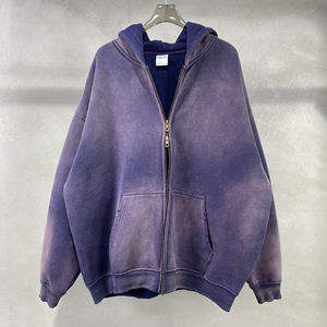 Sudadera con capucha con logotipo personalizado Vintage Acid Stone Wash para hombre, fabricante de ropa urbana - Product Image 3