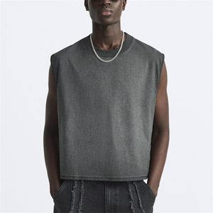 เสื้อแขนกุดสำหรับผู้ชายเสื้อออกกำลังกายแขนกุดสำหรับใส่ไปยิมเล่นยิมของผู้ชายเสื้อท่อนบนสำหรับเพาะกายผ้าฝ้ายฤดูร้อน - Product Image 1