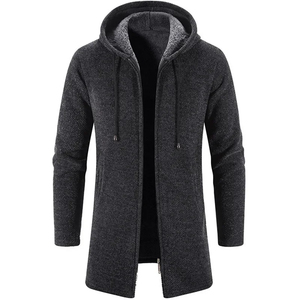 Cárdigan abierto con forro polar para hombre, Chaqueta de punto de Color a la moda, ropa de abrigo informal, cómoda y transpirable - Product Image 5