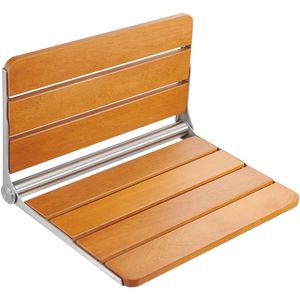 Panca da Doccia Pieghevole in Teak da Parete 20.9 X 16'' Capacità di Carico 500 Libbre Salvaspazio Attrezzatura di Sicurezza per Anziani e Donne in Gravidanza - Product Image 1