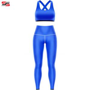New Product Wholesale Yoga Sets Women Yoga Set <b>Gym</b> 2-piece Bra Top <b>Legging</b> Set - Product Image 1