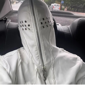 Sudadera con capucha con cremallera completa lavado ácido de gran tamaño 500gsm zip up hombres recortada boxy Sudadera con capucha para hombre Sudadera con capucha de gran tamaño peso pesado - Product Image 2