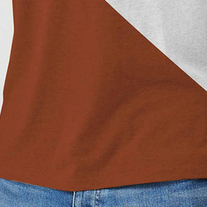 <b>Men's</b> Geometric Color Blocked T-<b>Shirt</b> Short Sleeve O-Neck Casual Regular Fit Knitted Fabric White And Brown - Product Image 4