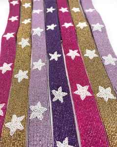 Correa de bolso con cuentas de estrella Correa de monedero de estrella ajustable Correa de monedero con cuentas de estrella hecha a mano - Product Image 2