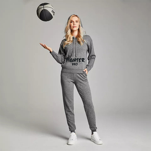 Tenue de mode dames survêtement en coton tissu doux respirant jogging costume tenue d'entraînement vêtements de course surdimensionné - Product Image 6