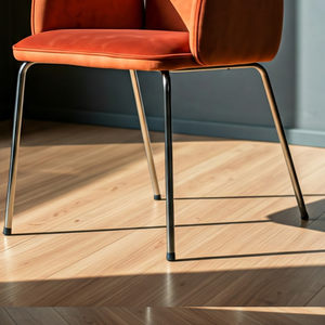 Chaise de salle à manger en fer moderne et minimaliste, siège en bois naturel touffeté, portable pour intérieur, extérieur, loisirs, hôtel, école, chambres à coucher - Product Image 4