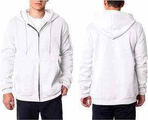 Sudadera con capucha con cremallera bidireccional doble completa Logo personalizado Streetwear Hombres Oversized Black Blank Full Face Zip Up Hoodie - Product Image 6