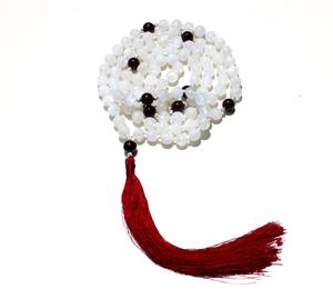 Colliers de perles d'artiste indien faits à la main couronne naturelle Chakra pierre de lune 108 perles de Mala nouées toutes les couleurs perle pierre principale cadeau - Product Image 4