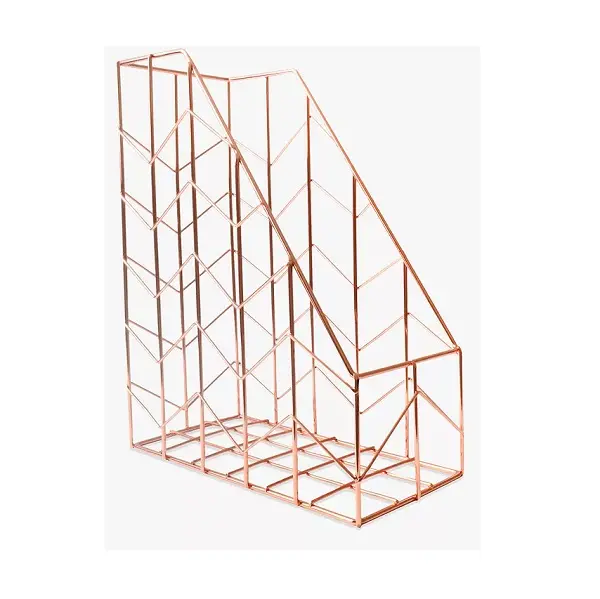 High Selling Metal Magazine Rack wholesale portable floor gold plated metal magazine display rack used in store shop library