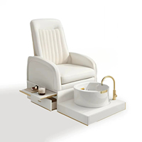 Nouveau Mobilier de Salon de Manucure 2025 Chaises de Pédicure Blanches de Luxe avec Plateforme, Douche Massante et Fauteuil de Manucure Spa pour les Pieds