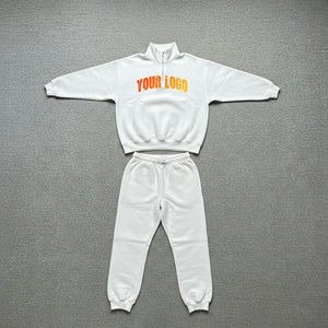 Chándal de alta calidad para hombre, ropa personalizada, ropa de calle, color sólido, 100% algodón, conjunto de 2 piezas transpirable de gran tamaño para hombre - Product Image 6