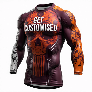 Customized MMA <b>Rash</b> <b>Guard</b> long or short sleeve compression gear designed and moisture control kimono de jiu jitsu - Product Image 3