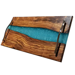 Bandeja de resina epoxi de lujo, bandeja de servicio de resina epoxi de diseño personalizado de tamaño, para casa, restaurante, Hotel - Product Image 1