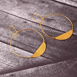 Pendientes Minimalistas de Aro con Gancho, Chapados en Oro de 18K, Ligeros, Hechos a Mano, Joyería de Moda para Mujer, Regalo - Product Image 2