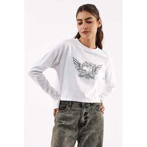 T-shirt à manches longues pour femmes Blanc - Product Image 2