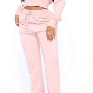 Ensemble de survêtement en coton imprimé pour femme, haut à manches longues à capuche, pantalon de jogging respirant, tenue unie XL pour le fitness et les vêtements de détente - Product Image 6