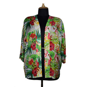 Robe Kimono tissée en modal super douce avec motifs imprimés numériques vêtements de nuit courts vêtements de plage pour les vacances d'été des femmes - Product Image 2