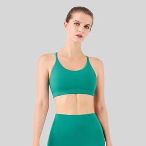 Latest Style <b>Ladies</b> Fitness Gym Yoga <b>Bra</b> Crop Tops Custom Logo Workout <b>Sports</b> <b>Bra</b> with Front Logo Wholesale Simple Exercise Tops - Product Image 2