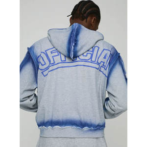 Sweats à capuche pour hommes grande taille avec logo personnalisé broderie bouffante motif uni et col à capuche conçu pour le confort hivernal - Product Image 6