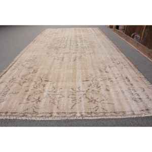 พรมตุรกีวินเทจขนาด4.3x8.5ฟุตสีเบจสีน้ำตาลขนาดใหญ่ผ้าขนสัตว์ลาเท็กซ์การเย็บปะติดปะต่อกันสำหรับวัยรุ่น4x7 - Product Image 2