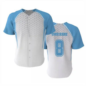 Camiseta de Béisbol de Alta Calidad para Hombre y Mujer, Impresión por Transferencia de Calor, Transpirable, 100% Poliéster, Talla Grande, Nombre del Equipo Personalizado - Product Image 1