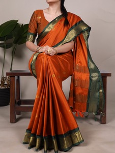 Bonne Qualité Festival Porter Coton Soie Avec Tissage Travail Saree Femme Fabricant De Mode Et Exportateur De Surat - Product Image 6