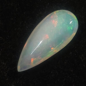Opale éthiopienne naturelle 28x13mm, cabochon de poire 13.2 cds, cabine en opale véritable pour bijoux plein de feu, poire en opale blanche, cabine en pierres précieuses - Product Image 4