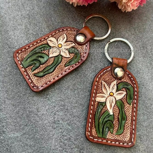 Llavero promocional de alta calidad personalizado de fábrica al por mayor, llavero de cuero mecanizado a mano de diseñador, llavero de coche de lujo - Product Image 2