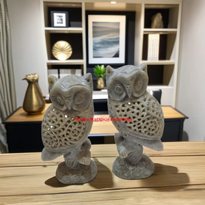 Meilleure Collection Produit de qualité supérieure Sculpture en stéatite Sculpture animale avec design élégant incurvé à la main pour cadeau de décoration de la maison - Product Image 1