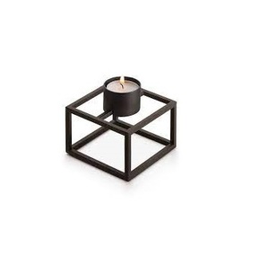 Chandelier noir support géométrique nordique haut de Table bougeoir en métal doré de luxe pour la décoration intérieure - Product Image 1