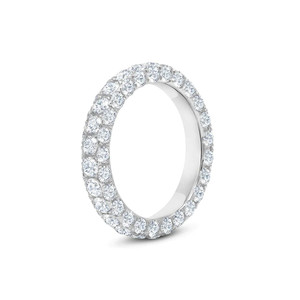 Anillo de Eternidad de Diamantes Cultivados en Laboratorio con Tres Hileras de Pavé Elegante de Platino, Fabricante Internacional de Joyería al por Mayor y al por Menor OEM - Product Image 1