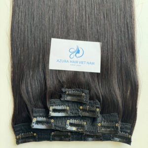 ¡Top 2025 precio barato! 100% Virgin Raw Clip-in hair Extensión humana sin costuras vietnamita sin enredos sin desprendimiento de color natural - Product Image 1