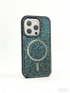 Funda Magnética con Brillo de Diamante Iridiscente para iPhone 17 16 15 14 Pro Max Air 13 12 11 y para Samsung A36/56/16/55/07/17 S24/25u - Product Image 2