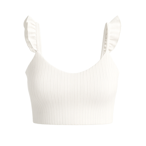 Top d'été en coton côtelé pour filles à la mode, ensembles élégants et respirants pour femmes vêtements durables et décontractés Streetwear - Product Image 1