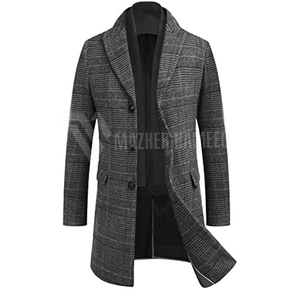 เสื้อคลุมตัวยาวผ้าวูลสำหรับผู้ชายใส่กันหนาวใส่กันหนาวใส่โลโก้ตามสั่งส่งตรงจากโรงงาน - Product Image 4