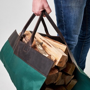 Portador de troncos para chimenea de interior, pila de leña, leña, transporte de madera, lona grande para exteriores, portador de troncos de leña, bolsa de mano, bolsa de mano, - Product Image 2