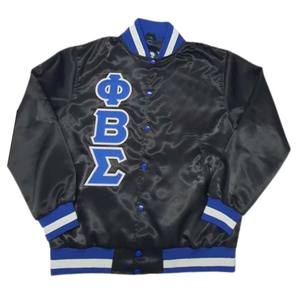 Chaqueta de satén transpirable con parche bordado Transpirable Sustaibale Vintage Collage Silk Varsity Jacket Lettermen - Product Image 6