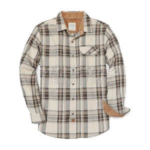 Outdoor Heavyweight 100% Cotton <b>Flannel</b> <b>Shirt</b> with Breathable Feature <b>Men's</b> Long Sleeve Casual <b>Shirt</b> OEM/ODM Services - Product Image 1