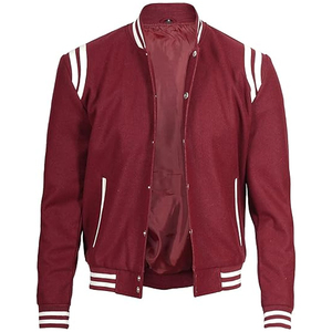 Chaqueta de béisbol de lana con estampado personalizado para hombre, chaqueta de manga larga Varsity Letterman con cuello, chaquetas lisas en blanco para hombre, bordado chenile - Product Image 2