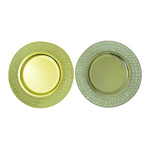 Nouvelle assiette de service ronde en acier inoxydable, finition verte thermolaquée, pour la restauration hôtelière. - Product Image 4