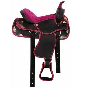 Silla de Montar Estilo Occidental con Armazón de Madera, Asiento Amplio Acolchado, Estribos Reforzados, Cuero Genuino, Personalizable - Product Image 2