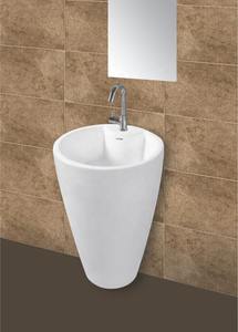 Productos sanitarios de alta calidad y a la moda Pedestal con lavado de manos Fregaderos de lavabo portátiles de una pieza con soporte gratuito al por mayor - Product Image 6