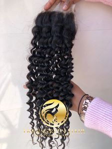 Extensiones de Cabello Humano Virgen Remy 100% con Cutícula Alineada al por Mayor, Ondulado Profundo de 20'' con Cierre de Encaje Transparente 4x4, de Una Sola Capa, Indio - Product Image 5