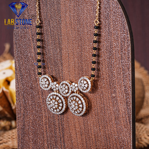 Labstone's 1.512 TDW เพชรทรงกลมสีเหลืองทอง mangalsutra สำหรับงานแต่งงานและของขวัญ VS สีโรเดียมชุบ - Product Image 3