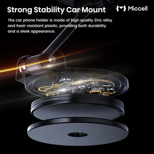 Support de téléphone magnétique pliable et flexible en alliage avec chargeur sans fil pour le bureau et le tableau de bord de la voiture. - Product Image 3