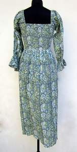 Caftan de créateur indien imprimé en bloc robe longue kaftan maxi robe d'été décontractée femmes haut long tunique soirée tenue de soirée habiller - Product Image 4