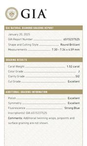 B2B D'Vins Jewels para GIA Certified 1,52 CT Diamante blanco suelto Natural Redondo J Color FL FLOW Pureza EX Corte pulido - Product Image 3