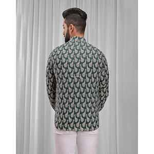 Chemises décontractées 100 % coton imprimées pour hommes, manches longues, en popeline, motifs floraux, animaux et pois, fourniture ODM - Product Image 3