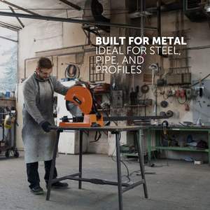 Sierra de corte de metal de 14 pulgadas con alto torque, motor de baja velocidad, cortes en bisel de precisión, base de aluminio fundido, chip integrado, eléctrica - Product Image 3